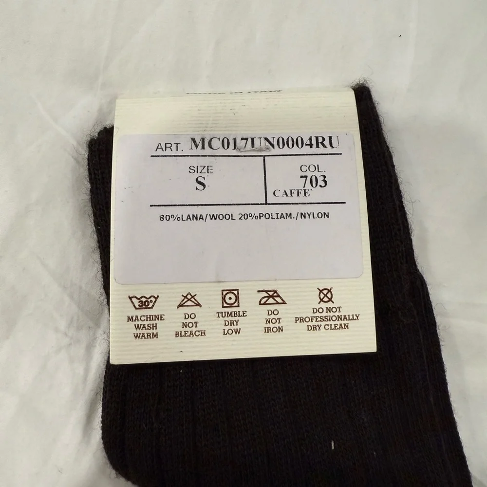 RUBATO MADE IN ITALY WOOL SOCKS - COFFEE SZ SMALL ( S 39 - 41,5 )